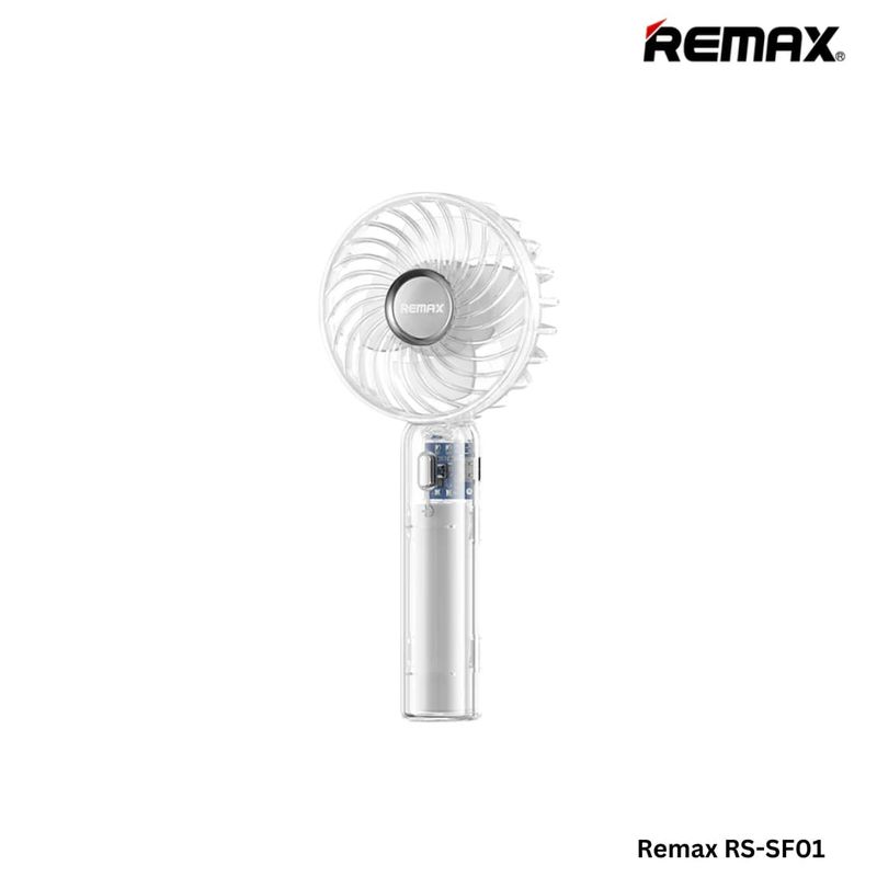 REMAX - VENTILADOR DE MANO TRANSPARENTE 3 VELOCIDADES 5V 1.2W 1200MAH RS-SF01