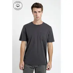 FROENS - Polera manga corta hombre Bolsillo grafito algodón orgánico