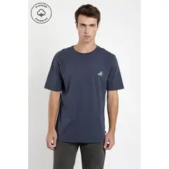 FROENS - Polera manga corta hombre Oso flojo azul algodón orgánico