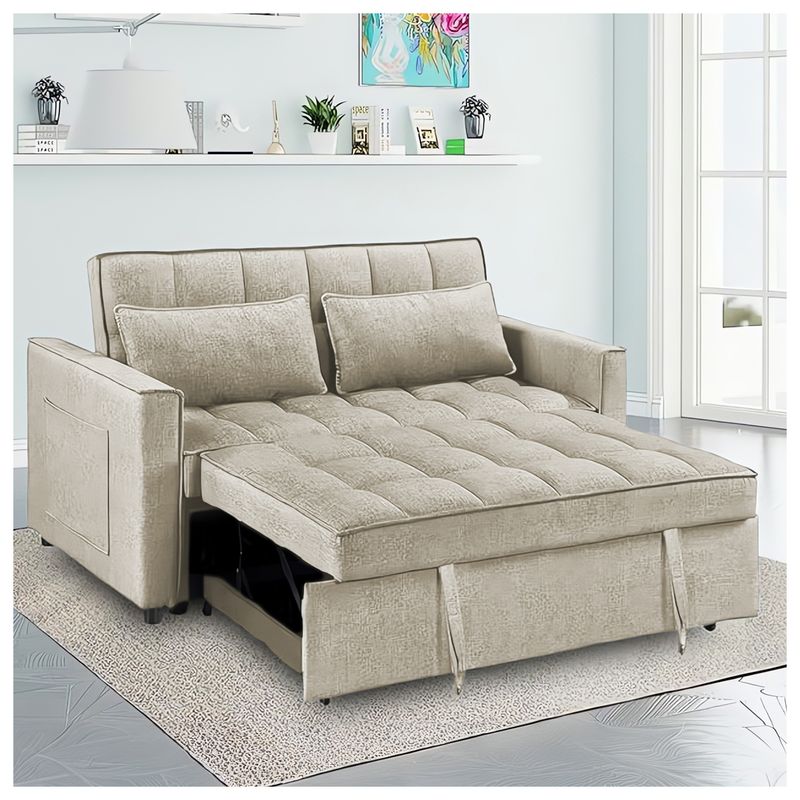 NOVAHUS - Sofa Cama Beige Apertura Automática