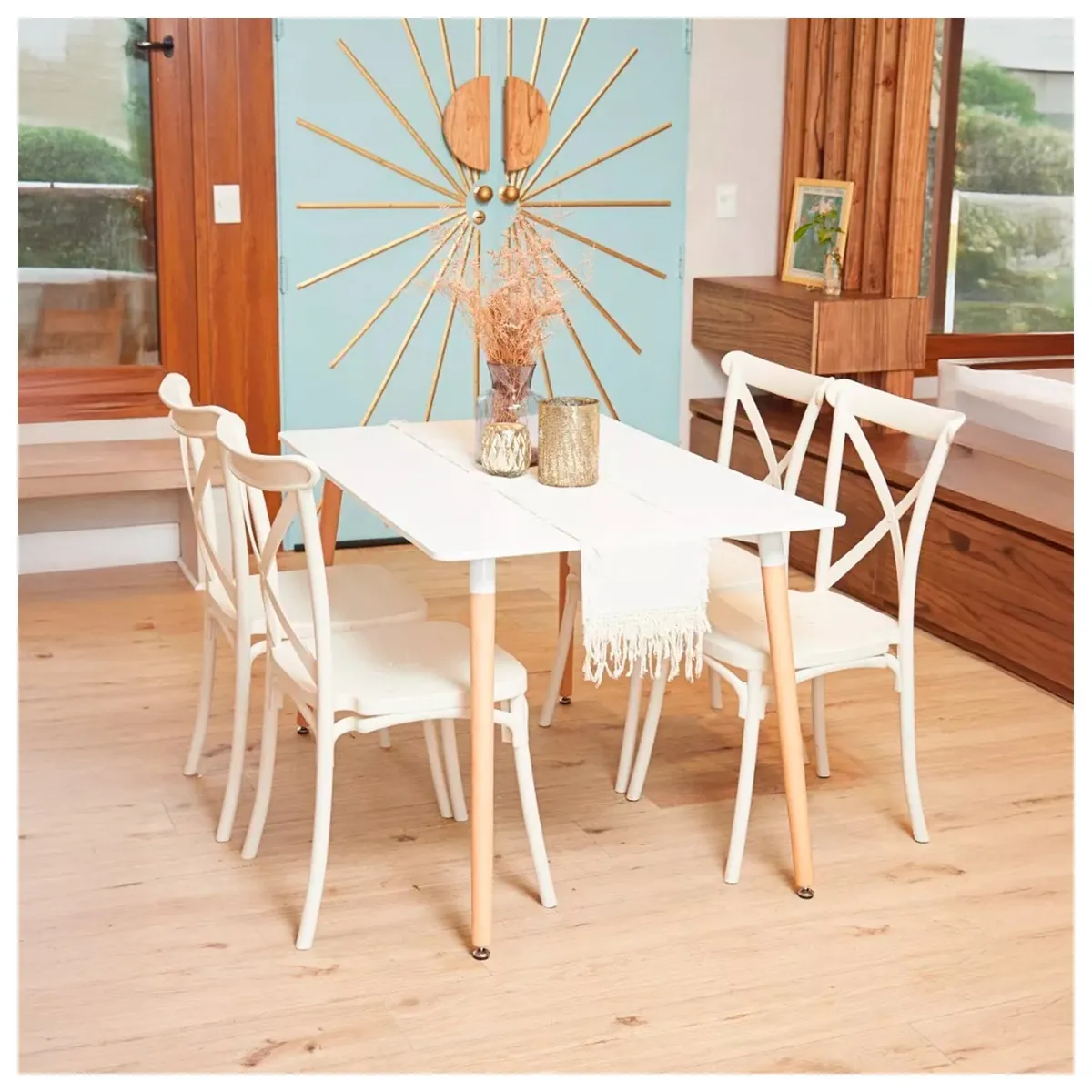 NOVAHUS - Pack 4 Sillas Terraza Plástica Petra Blancas