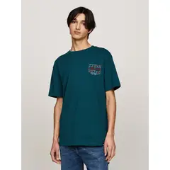 TOMMY HILFIGER - Polera Con Logo Estilo Grafiti Regular Fit Verde