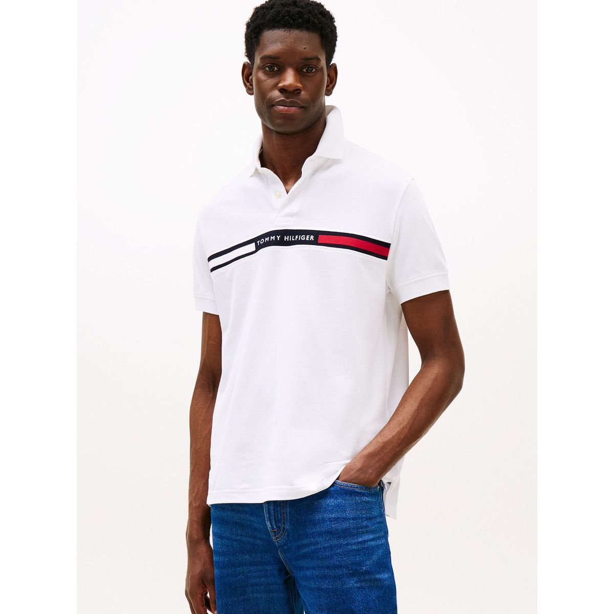 TOMMY HILFIGER - Polo Chest Insert Logo Blanco Tommy Hilfiger