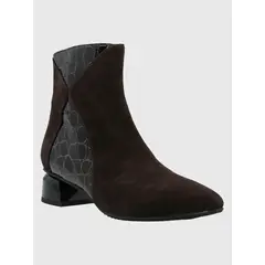 HUSH PUPPIES - Botín Cuero Mujer Carmine Café Oscuro