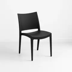 KLIK - Silla de Terraza Exterior o Comedor Tipo Restaurante Negra Apilable