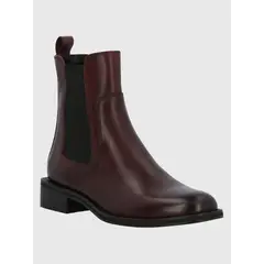 HUSH PUPPIES - Botín Cuero Mujer Rivor Burdeo