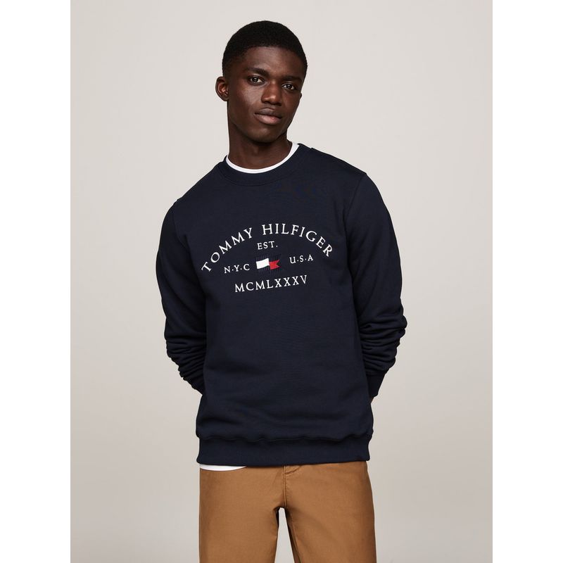 TOMMY HILFIGER - Polerón Nautical Arch Logo Azul Tommy Hilfiger
