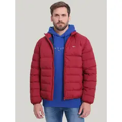 TOMMY HILFIGER - Parka Acolchada Packable Con Logo Rojo