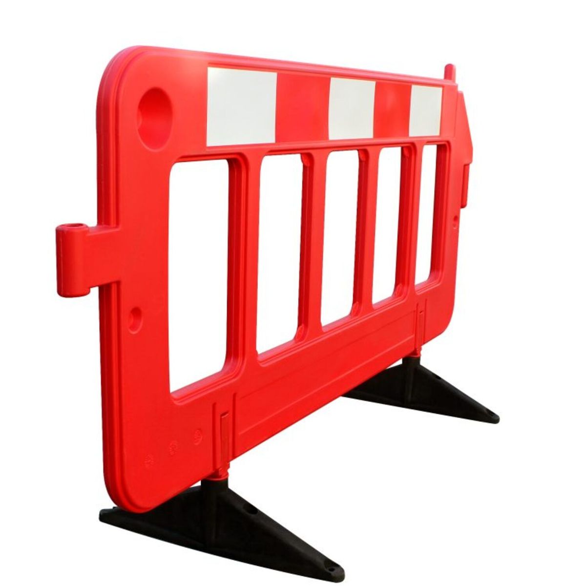 QRUBBER - Barrera Plástica Trafico Premium Roja 1x2mts QRubber