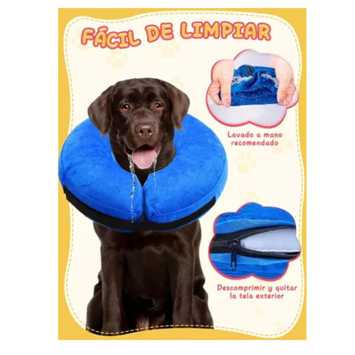 GENERICO - Collar Inflable Recuperación Perros Gatos Ajustable Suave