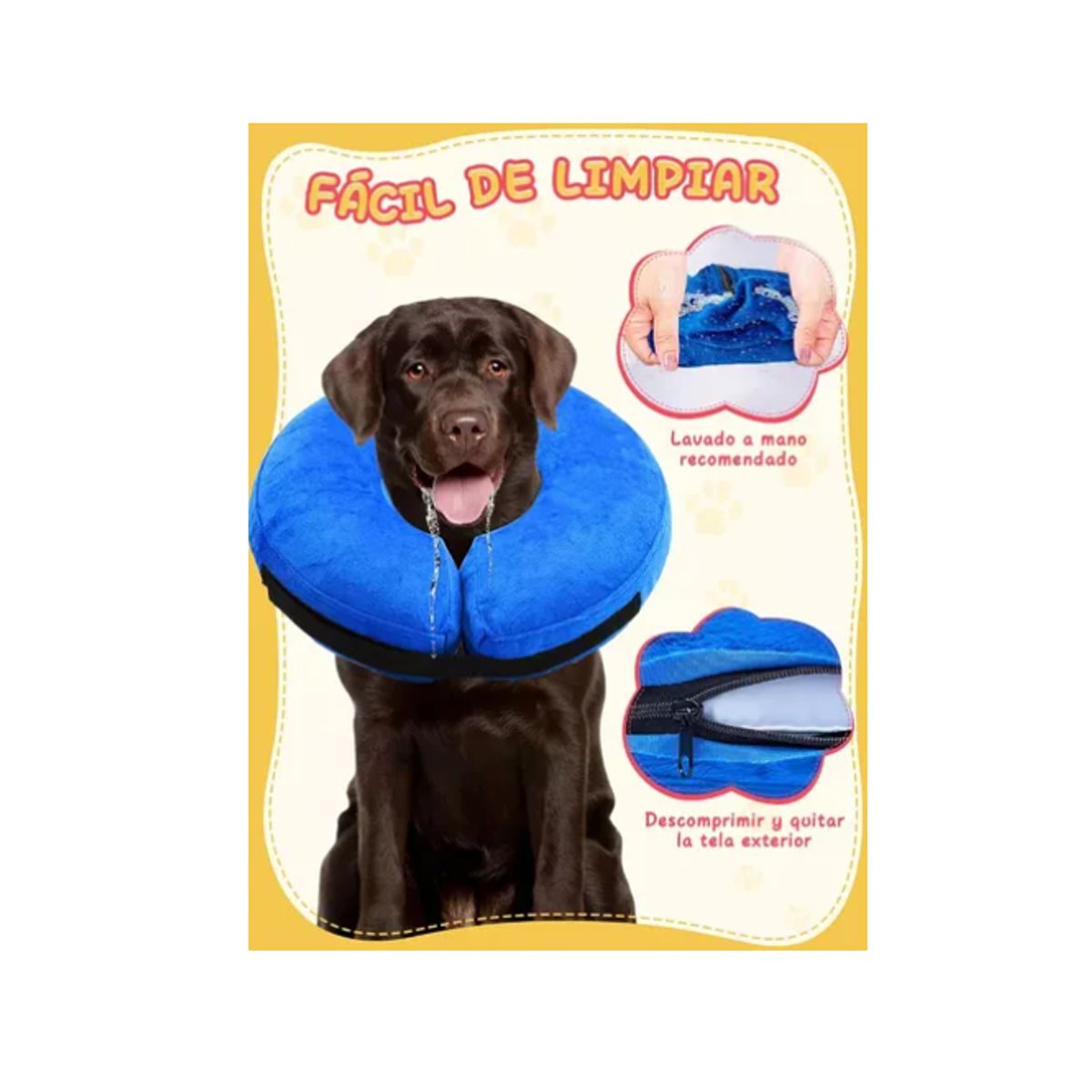 GENERICO - Collar Inflable Recuperación Perros Gatos Ajustable Suave