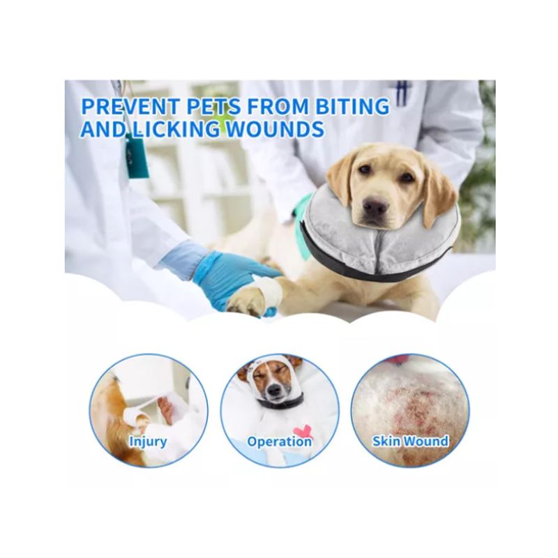 GENERICO - Collar Inflable Recuperación Perros Gatos Ajustable Suave