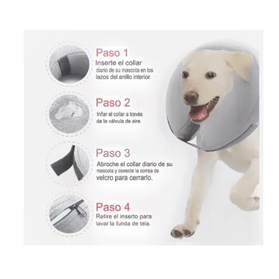 Imagen 2 del producto Collar Inflable Recuperación Perros Gatos Ajustable Suave