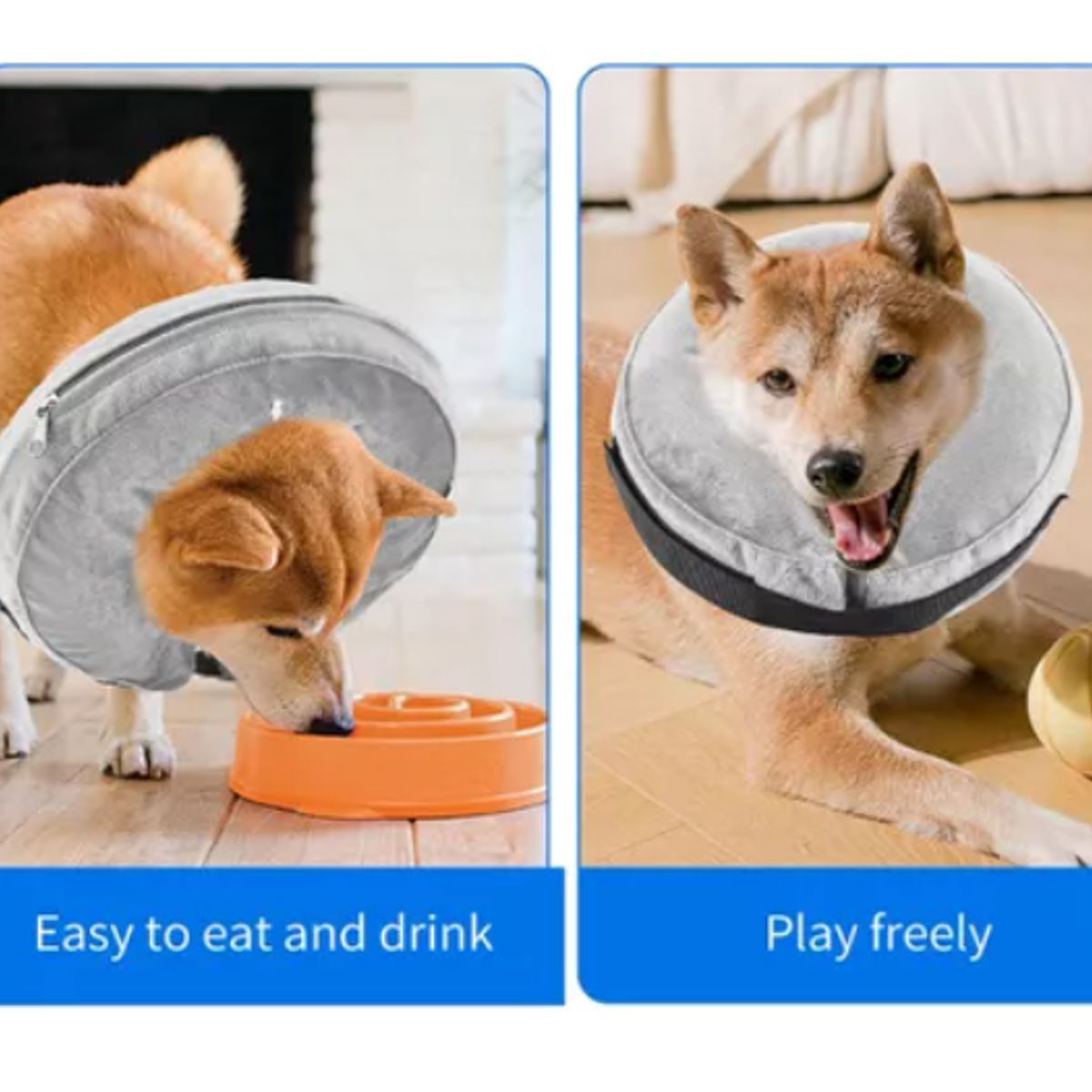 GENERICO - Collar Inflable Recuperación Perros Gatos Ajustable Suave