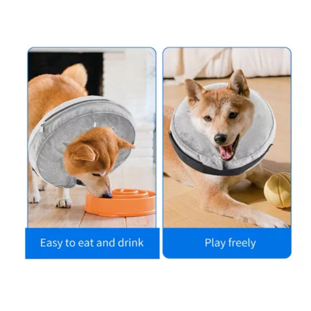 GENERICO - Collar Inflable Recuperación Perros Gatos Ajustable Suave