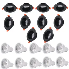 WANT - Pack X 10 Foco Spot Porta Gu10 Dirigible + Ampolletas Luz Fría