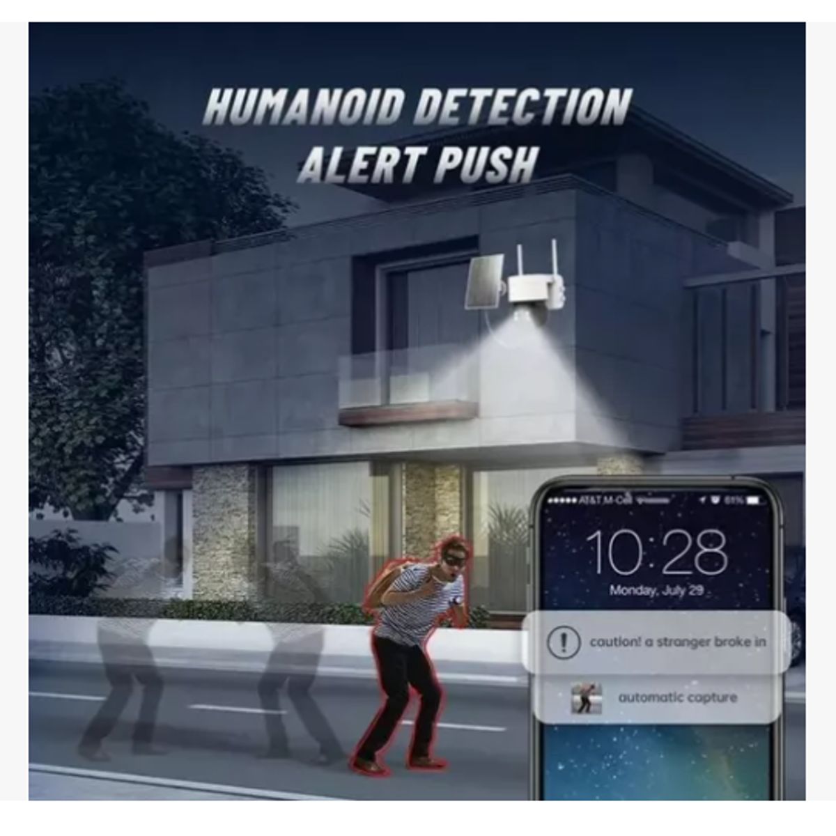 GENERICO - Cámara Solar Seguridad Ip 1080p Wifi 360° Exterior Inalámb