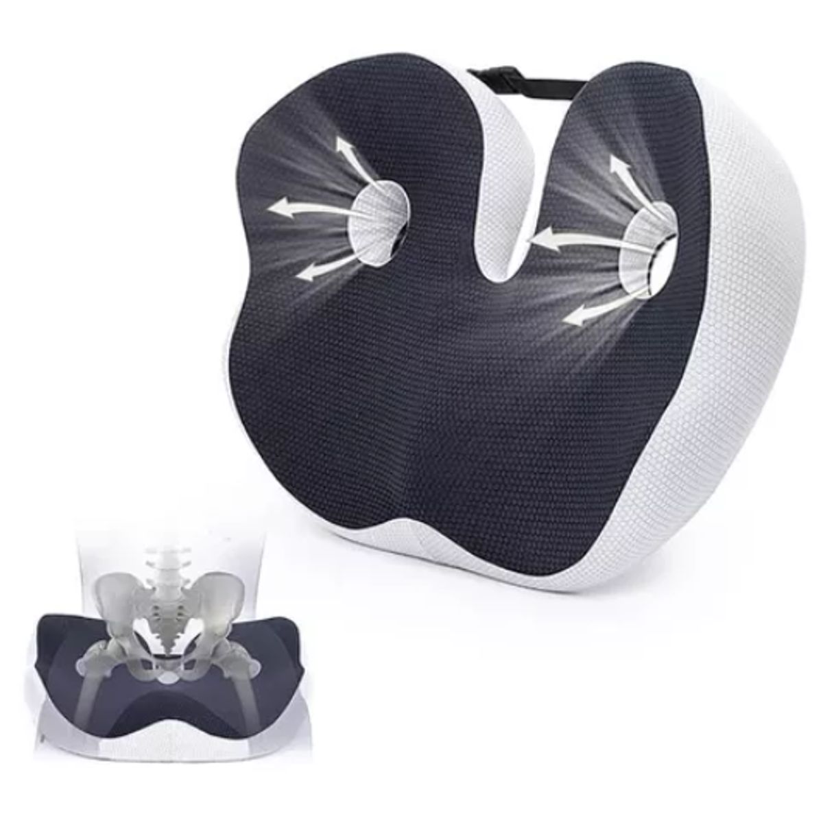 GENERICO - Cojín Coxis Ortopédico Premium Ergonómico Con Memory Foam