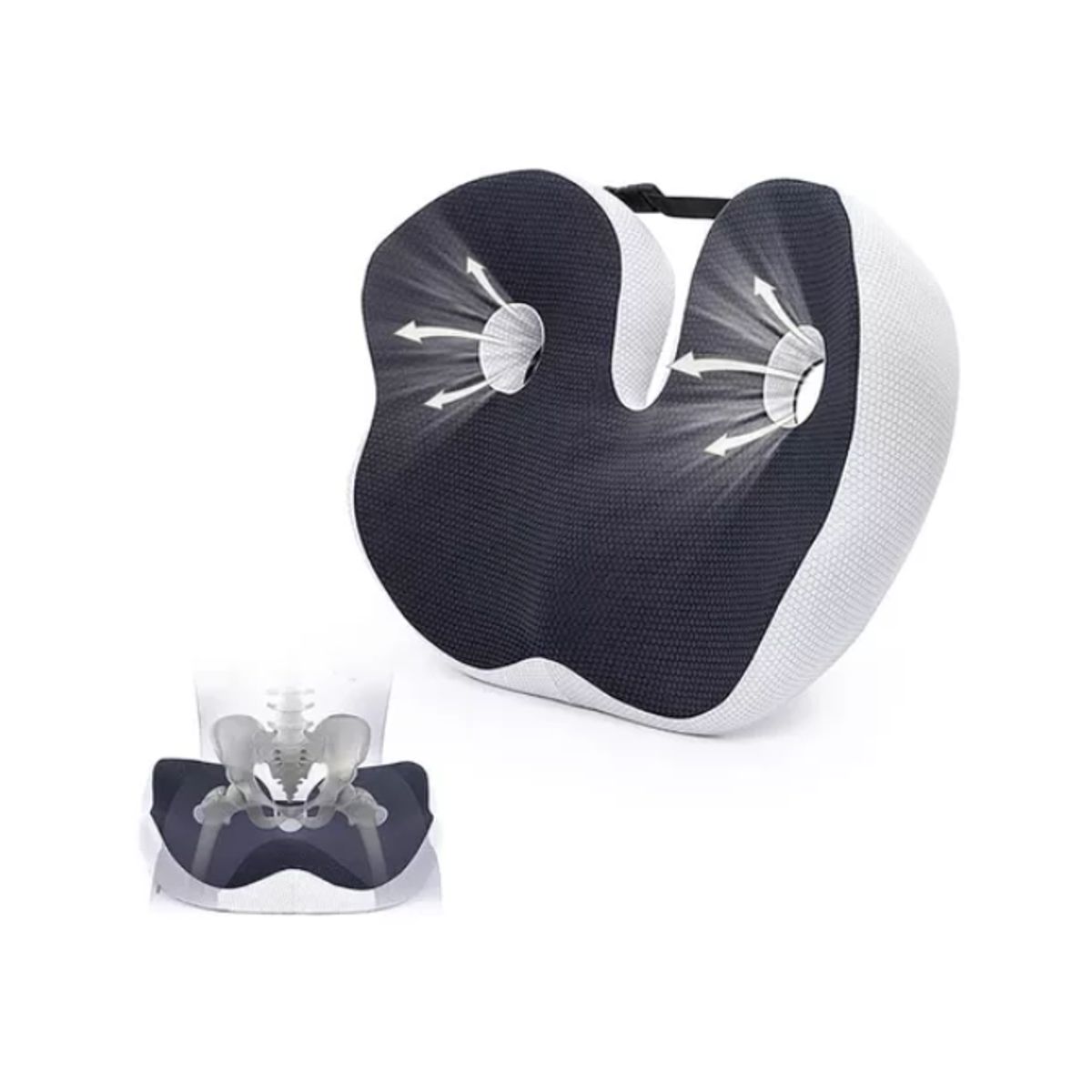 GENERICO - Cojín Coxis Ortopédico Premium Ergonómico Con Memory Foam