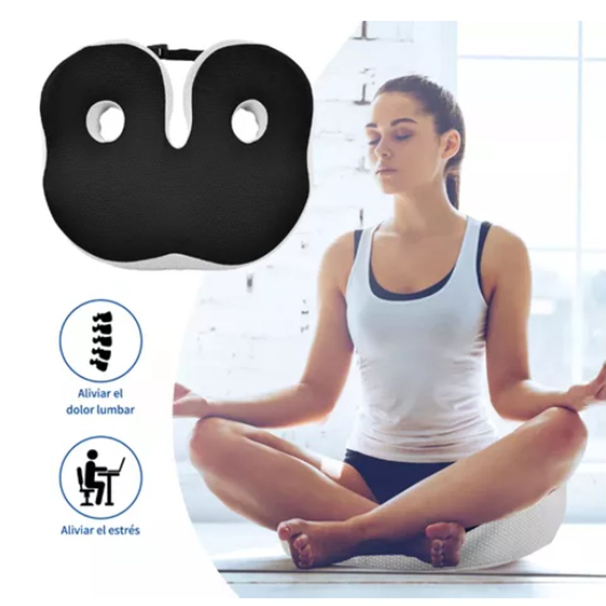 GENERICO - Cojín Coxis Ortopédico Premium Ergonómico Con Memory Foam