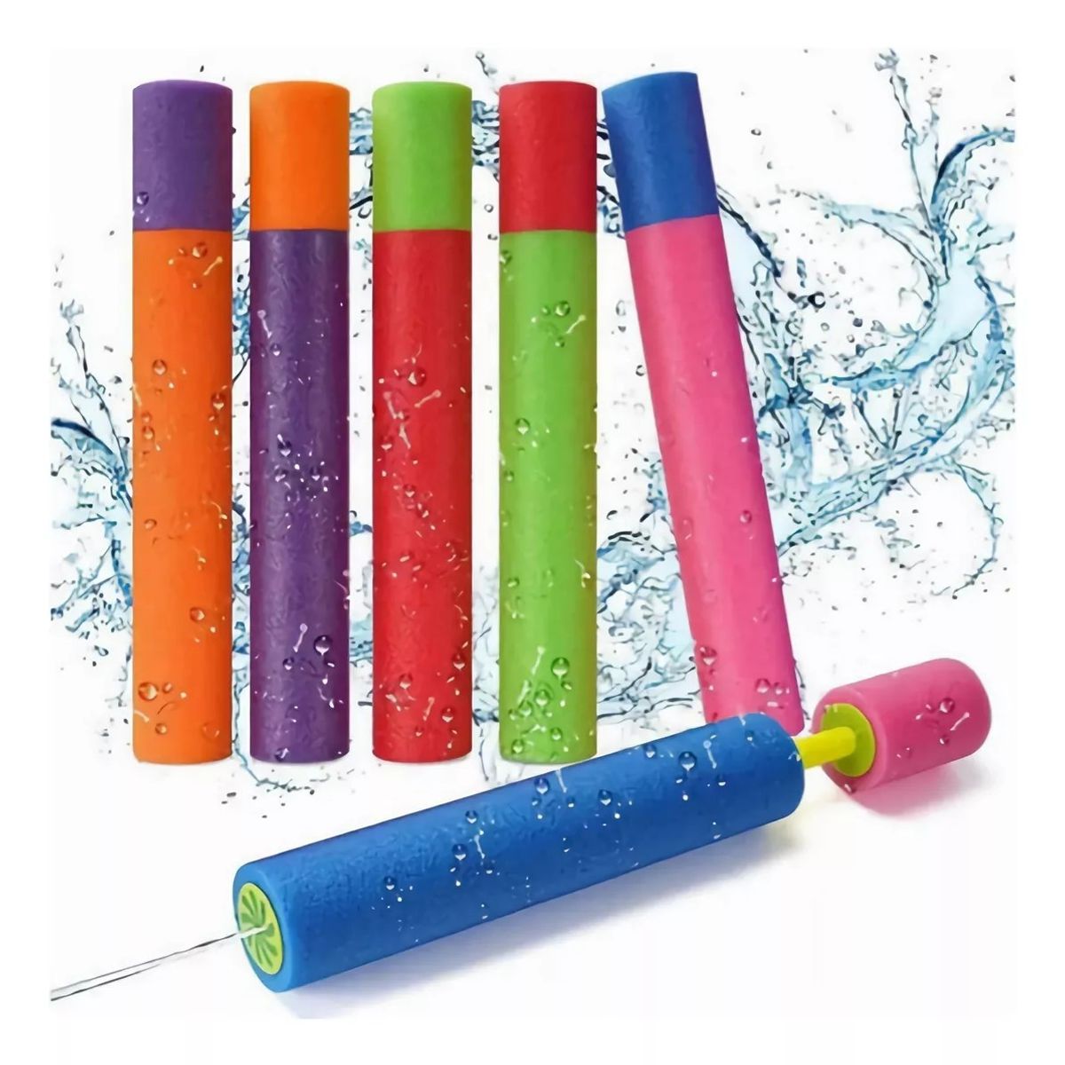 MUNDO MAGIA - Pack X6 Pistola Lanza Agua Espuma Verano Piscina 40