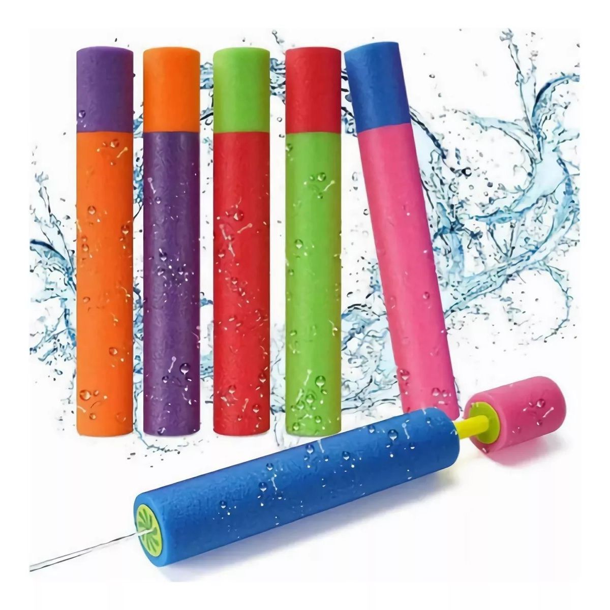 MUNDO MAGIA - Pack X6 Pistola Lanza Agua Espuma Verano Piscina 40