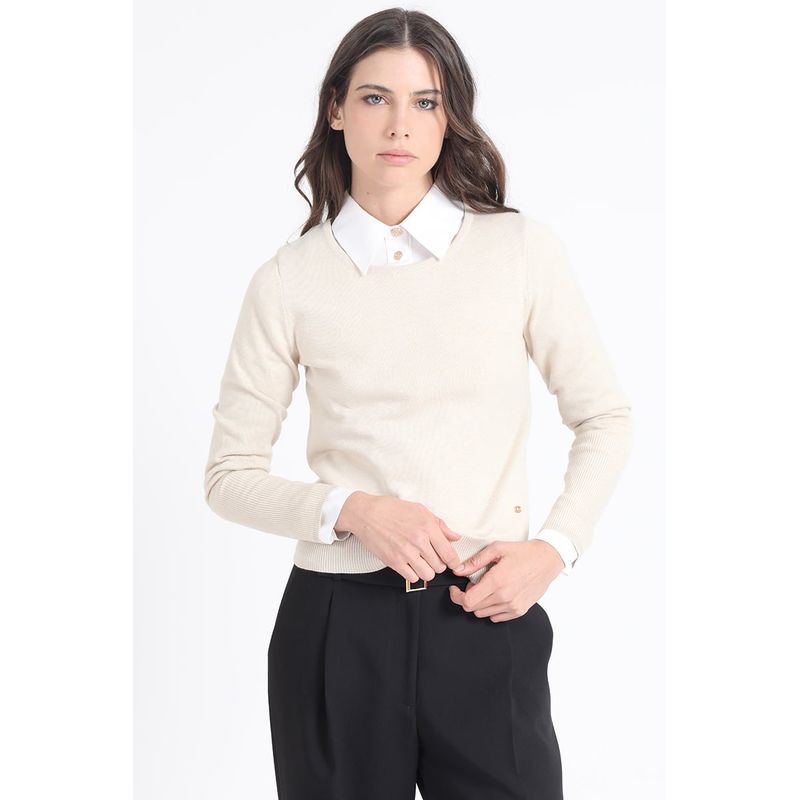 LIOLA - Sweater Basico Punto, Crudo Liola