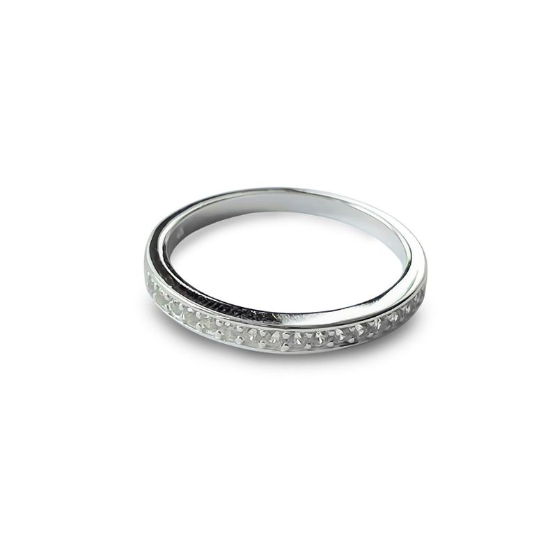 ANDREA COGGIOLA JOYAS - Anillo Medio Cintillo Circón Dania Plata Fina 925
