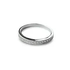 COGGIOLA - Anillo Medio Cintillo Circón Dania Plata Fina 925