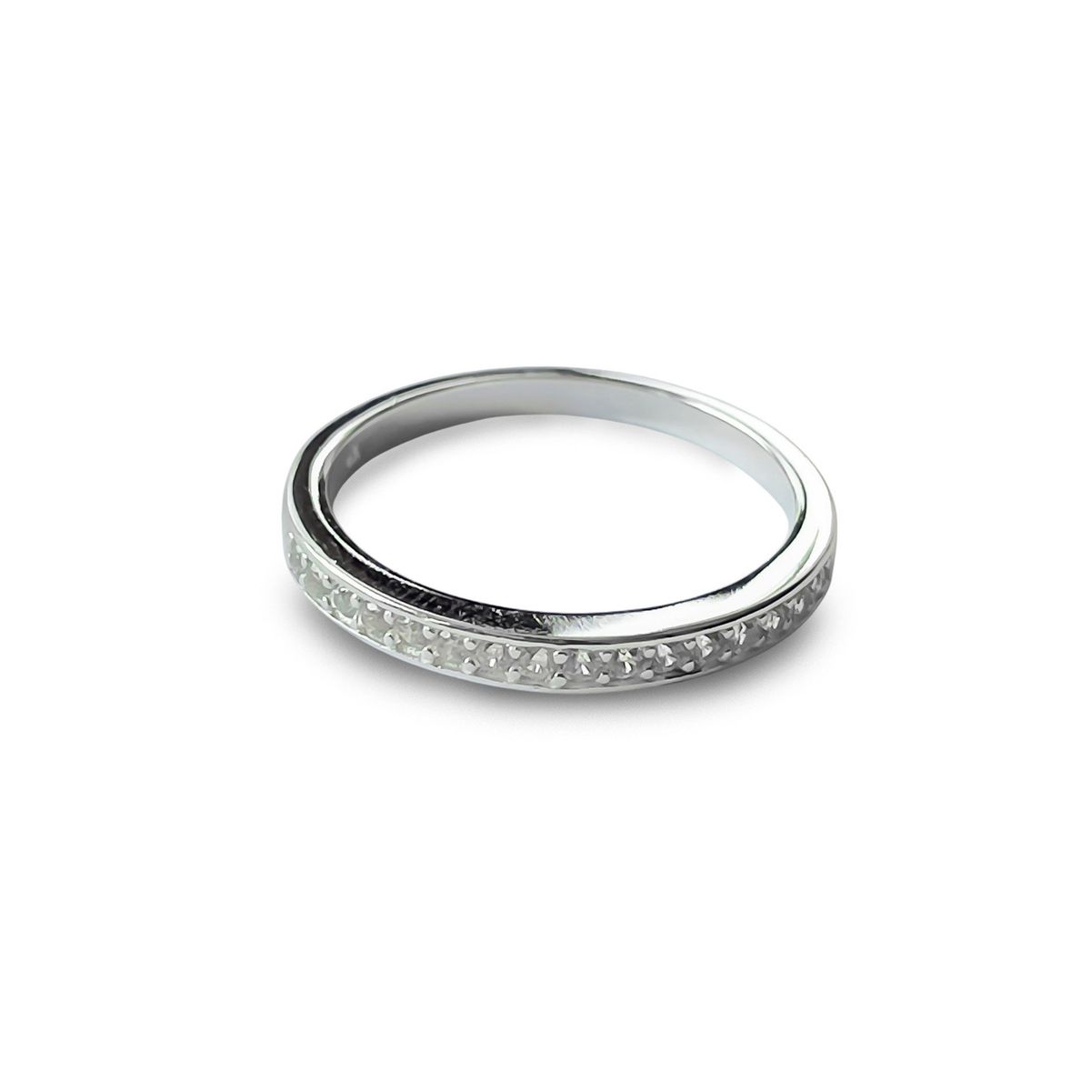 COGGIOLA - Anillo Medio Cintillo Circón Dania Plata Fina 925