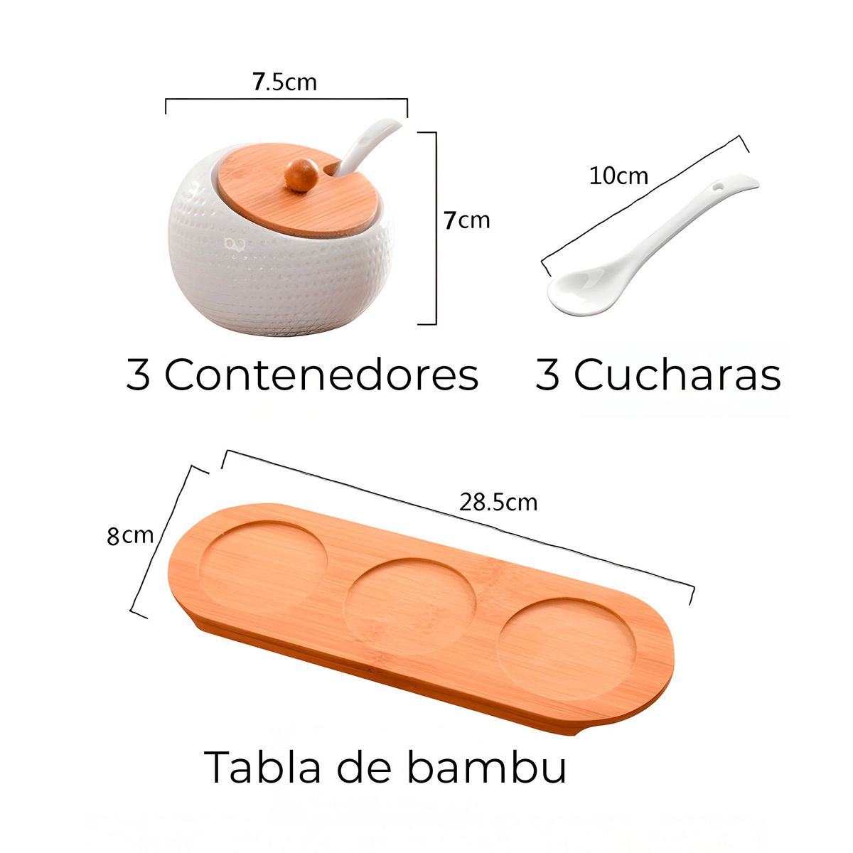 GENERICO - Juego De Tarros De Cerámica Almacenaje Condimentos Alimentos