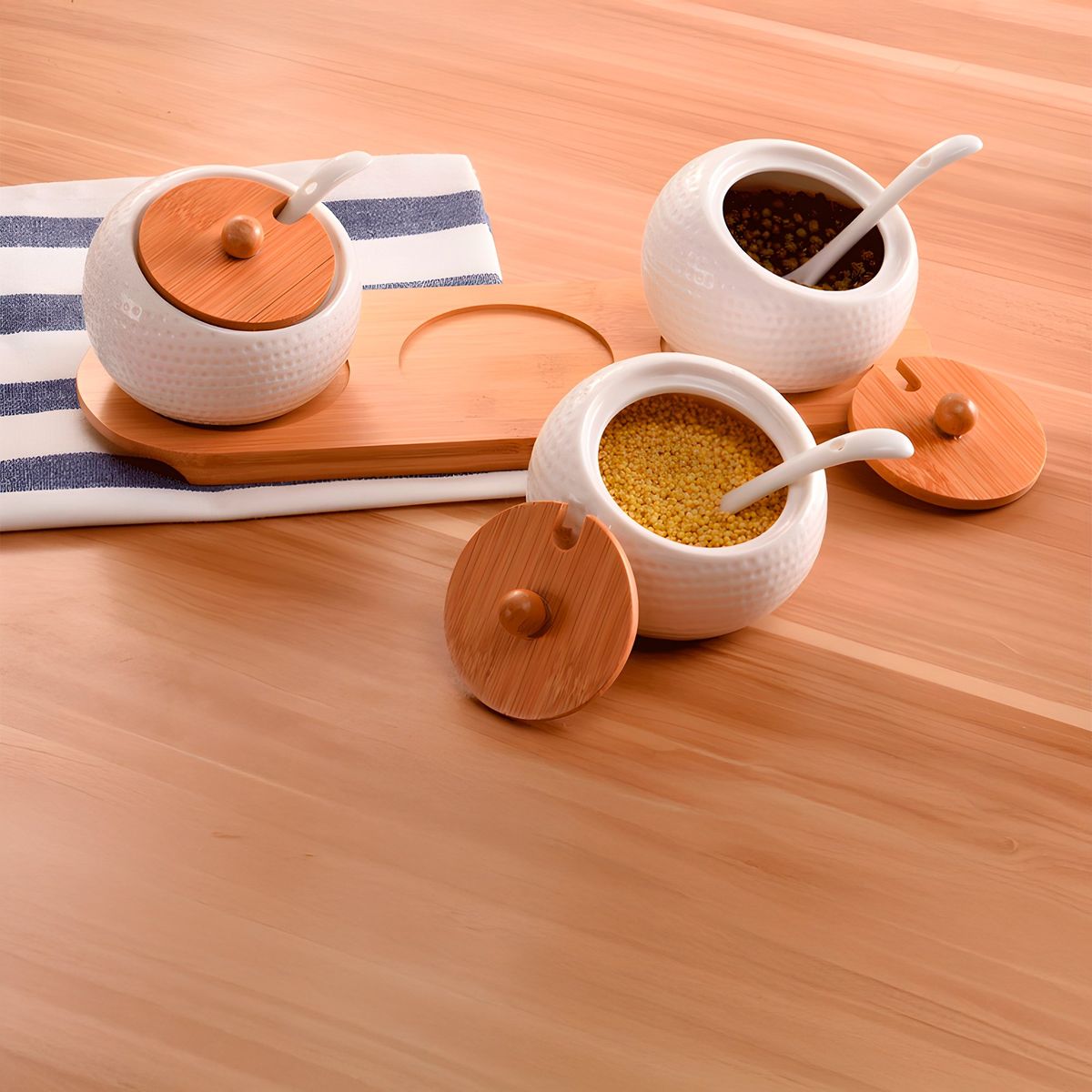 GENERICO - Juego De Tarros De Cerámica Almacenaje Condimentos Alimentos