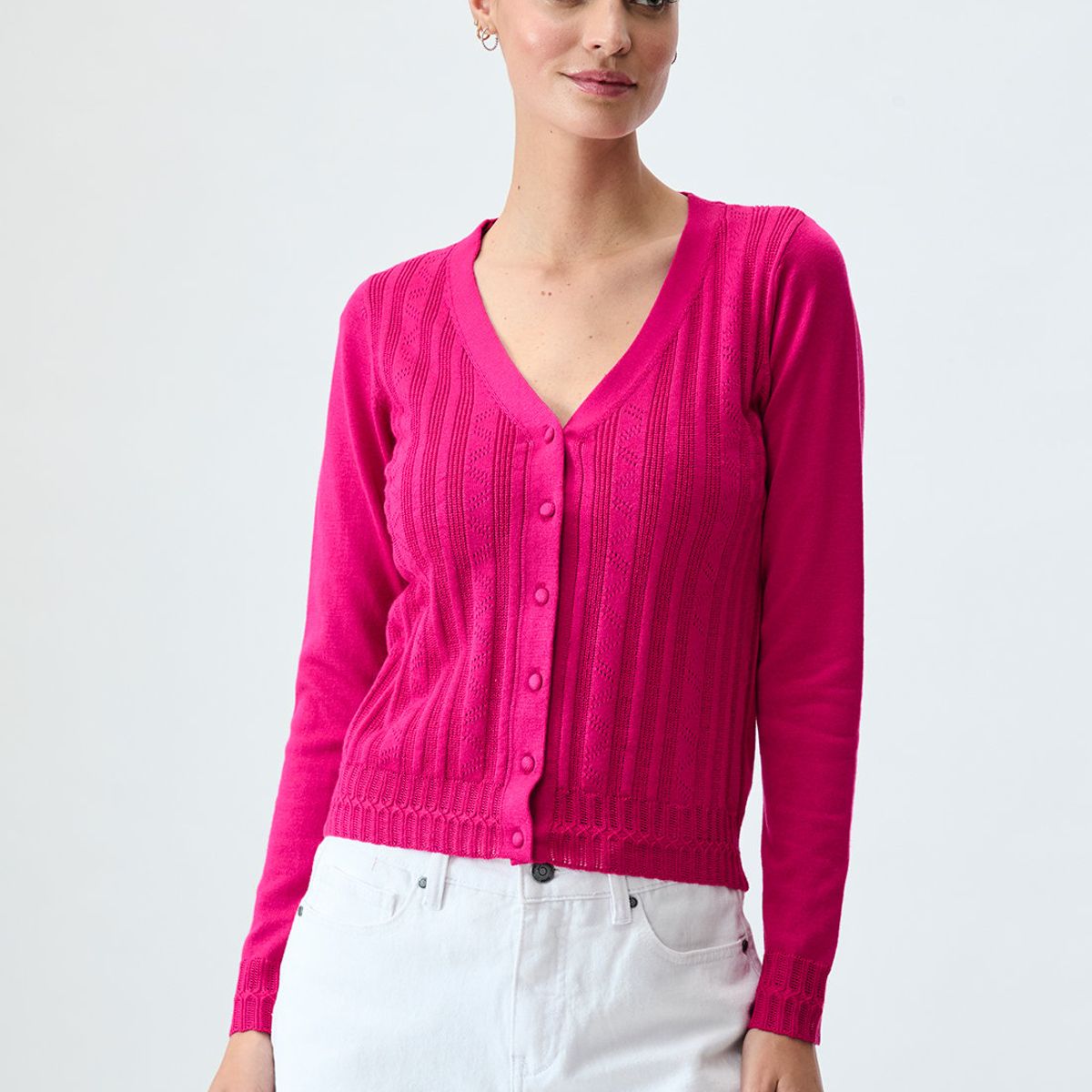 IO - Cardigan Fucsia Mujer Io