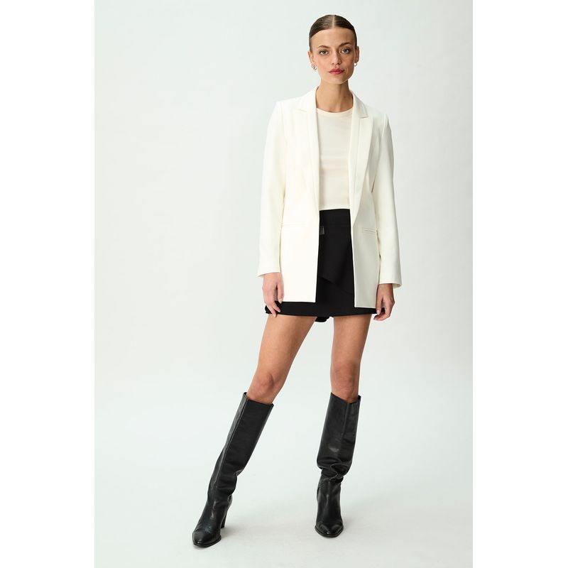 IO - Blazer de Invierno para Mujer Formal Liso Crudo iO