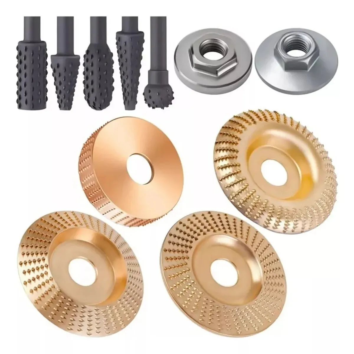 MUNDO MAGIA - Juego De 4 Discos Para Tallar Madera+juego De 5 Escofinas