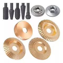 MUNDO MAGIA - Juego De 4 Discos Para Tallar Madera+juego De 5 Escofinas