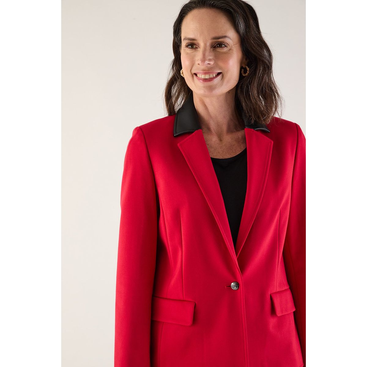 MA GRIFFE - Blazer Rojo Mujer Magriffe