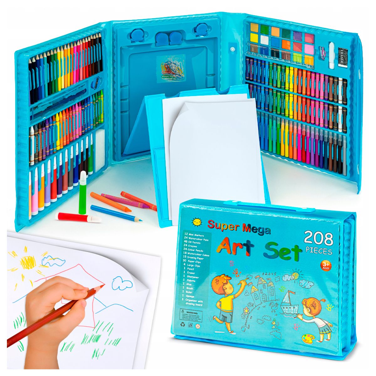 IRM - Maleta De Lápices 208pcs Set De Arte Para Colorear Crayones