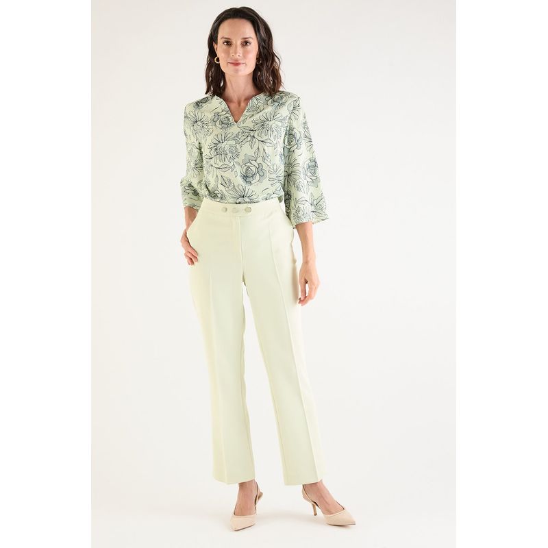 MA GRIFFE - Pantalon Verde Agua Mujer Magriffe