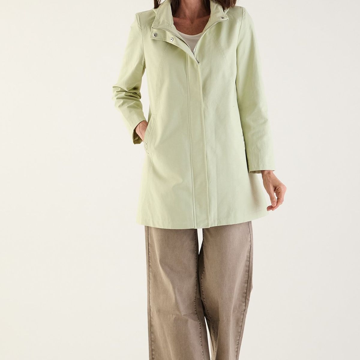 MA GRIFFE - Trench Verde Agua Mujer Magriffe