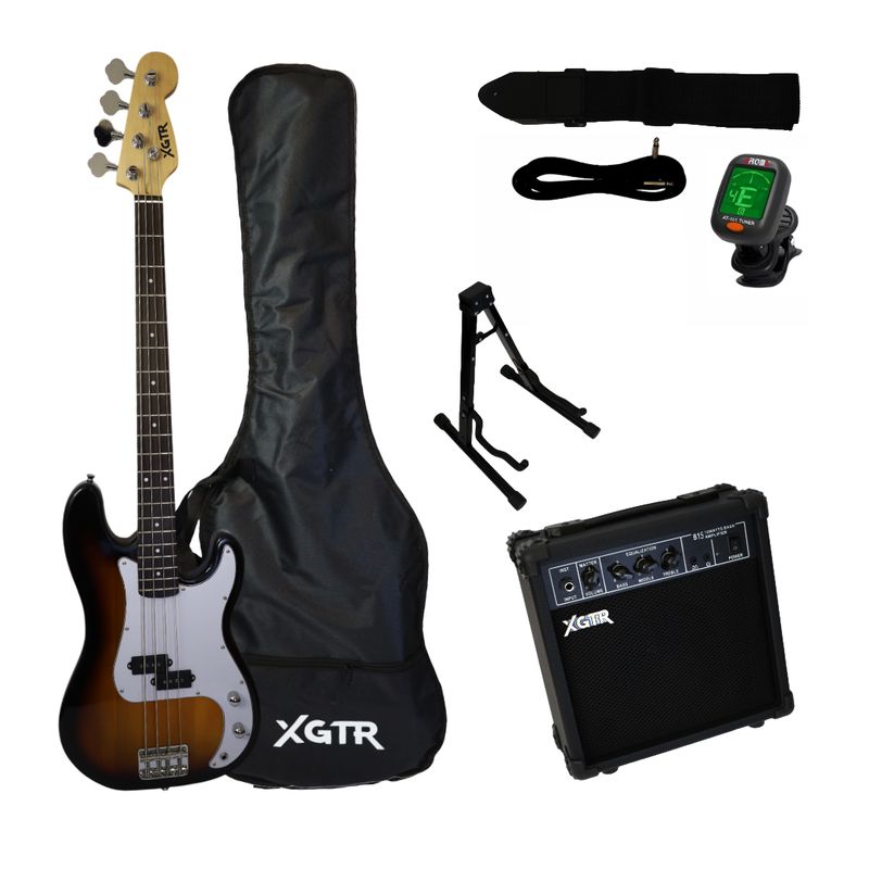 XGTR - Pack Bajo Eléctrico PrecissionSunburst PB100SB, Amp 15w XGTR