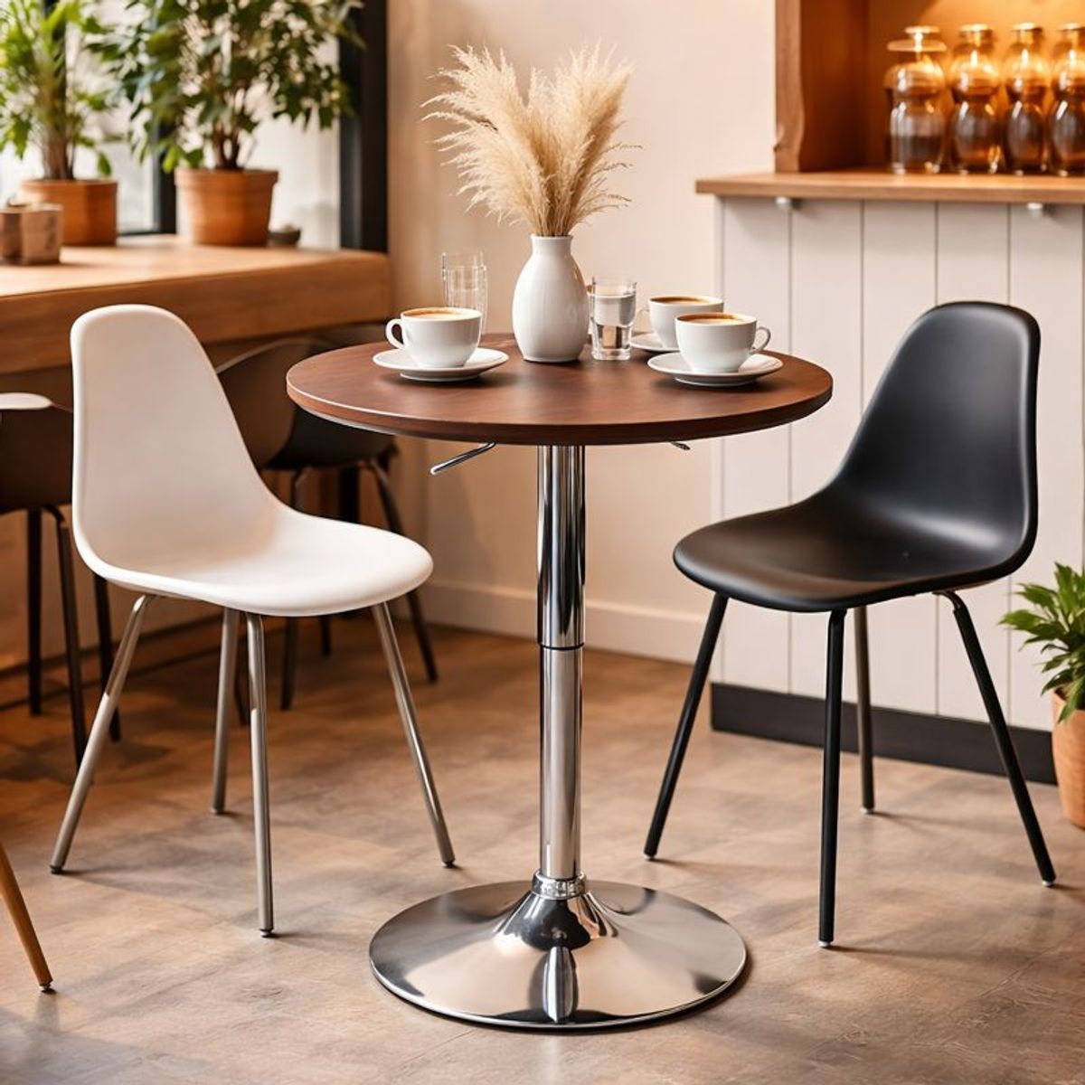 WHITE MARKET - Mesa de Bar Narvik altura ajustable diametro 60cm