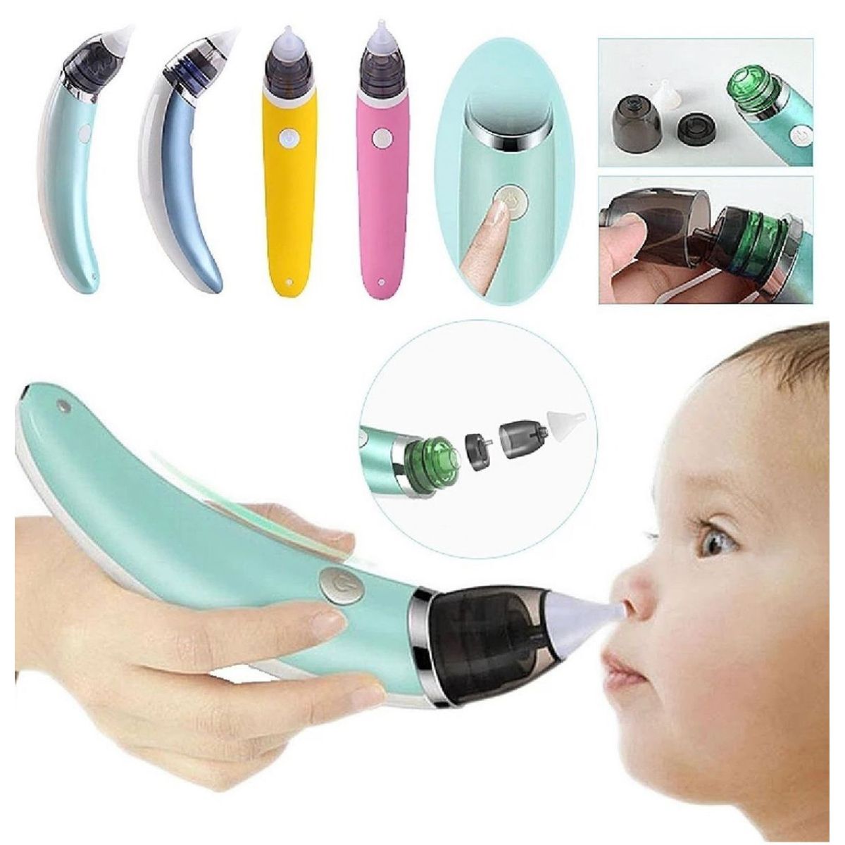GENERICO - Aspirador Nasal Eléctrico Para Bebesaca Moco Recargable Usb