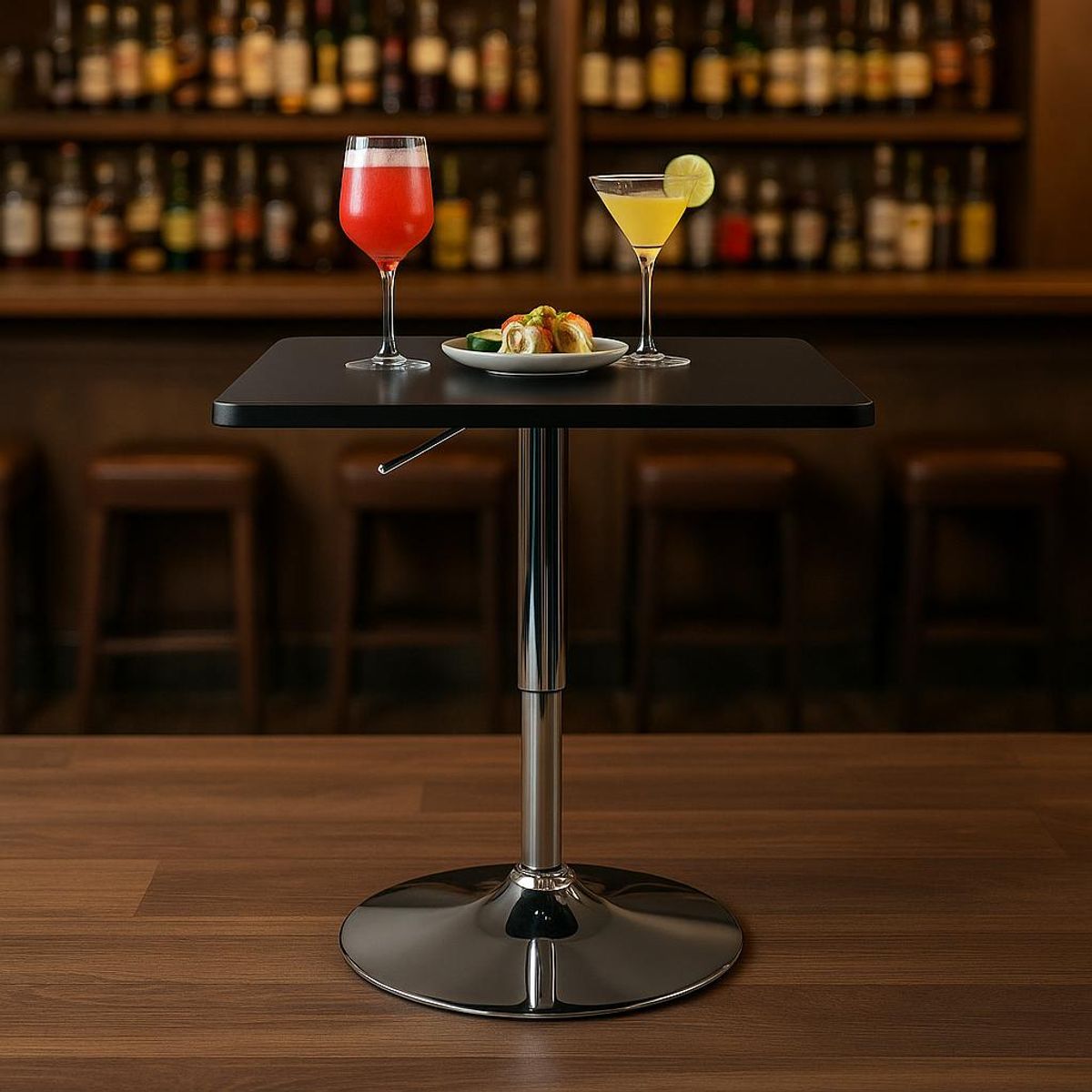 WHITE MARKET - Mesa de Bar Riga altura Regulable