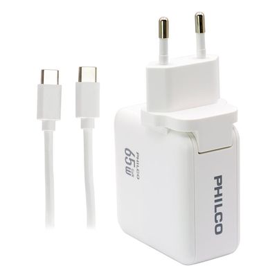 Imagen 2 del producto CARGADOR DE PARED SUPER RAPIDO 65W USB A Y TIPO C