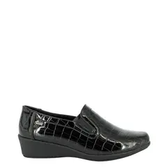ALQUIMIA - Mocasin Mujer Negro Charol Nora