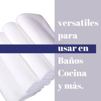 Pack 12 De Toallas Facial Cara Algodon Blanca Extra Suaves 25x25cm