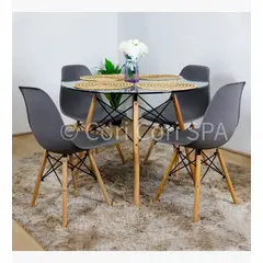 CORI CORI - Comedor Diamante 120cms + 4 Sillas Eames Gris