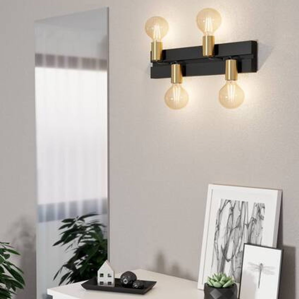 EGLO - Lámpara Aplique Macchione  Acero E27 4x10w Ip20 Cod.900509