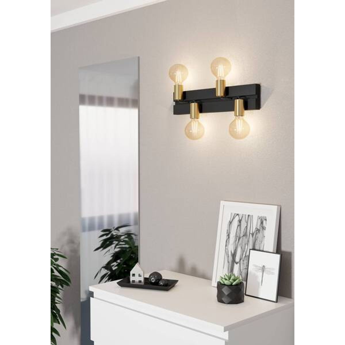 EGLO - Lámpara Aplique Macchione  Acero E27 4x10w Ip20 Cod.900509